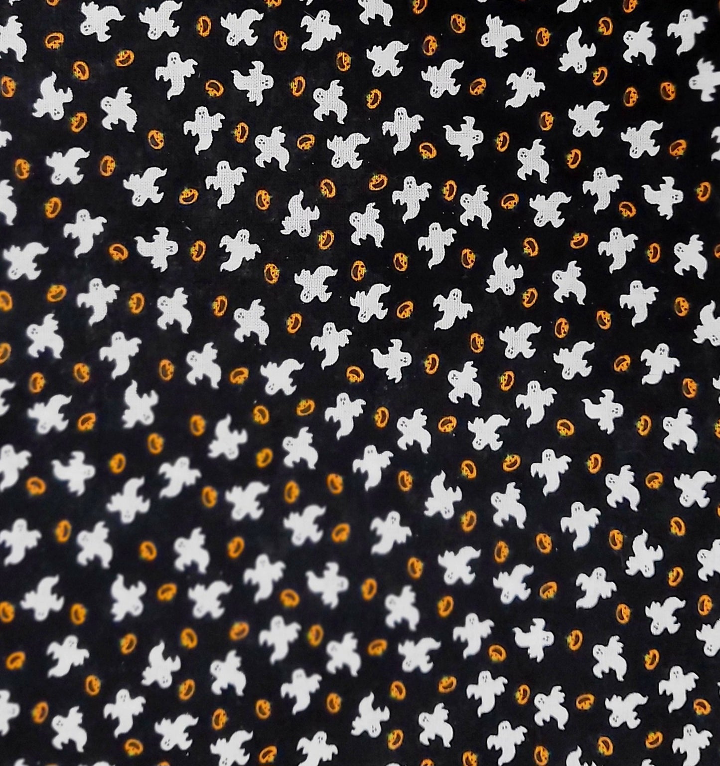 Mini White Ghosts and Pumpkins Cotton Bandana