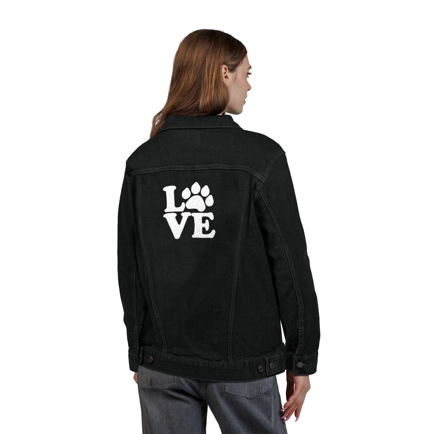 Embroidered Love Paw Denim Jacket Sizes Small - 2XL (2 colors)