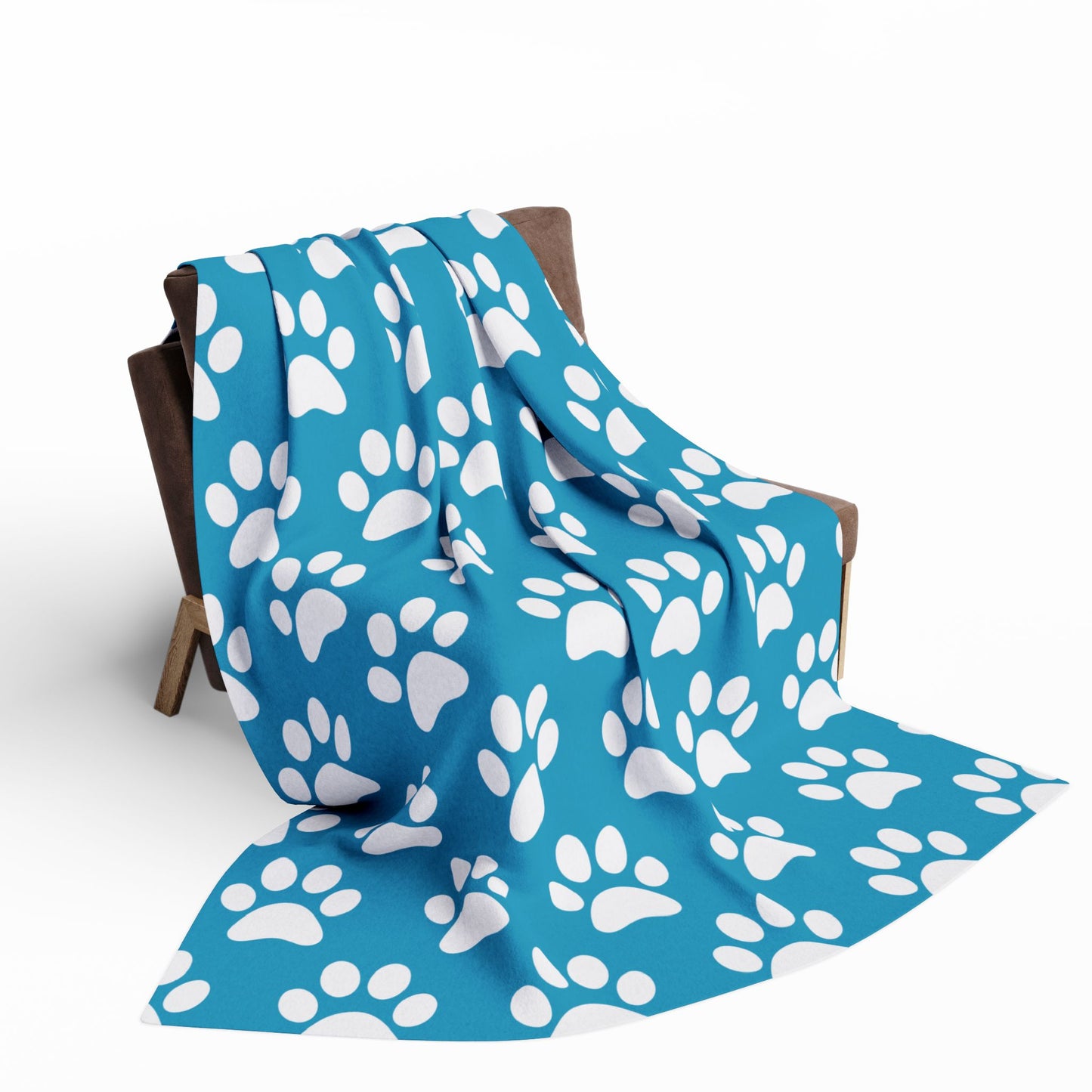 Cozy Paw Print Arctic Human Fleece Blanket