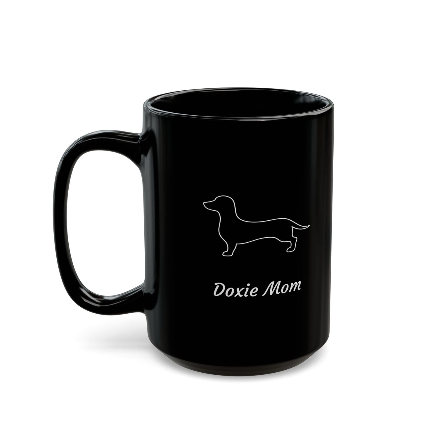 Doxie Mom Black Mug