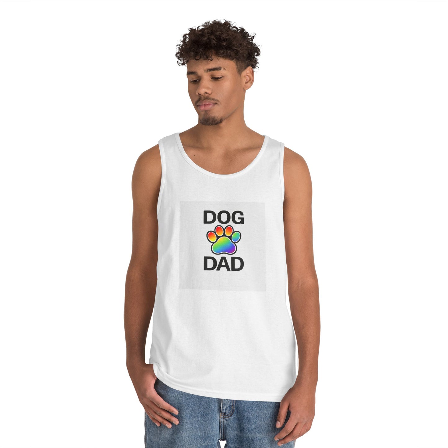 Pride Dog Dad Unisex Heavy Cotton Tank Top (9 Colors)