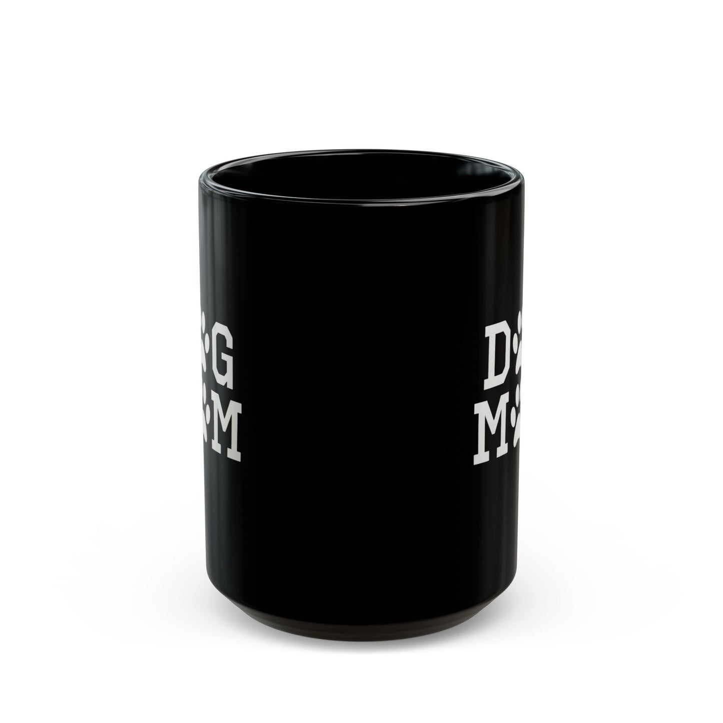 Dog Mom Black Mug