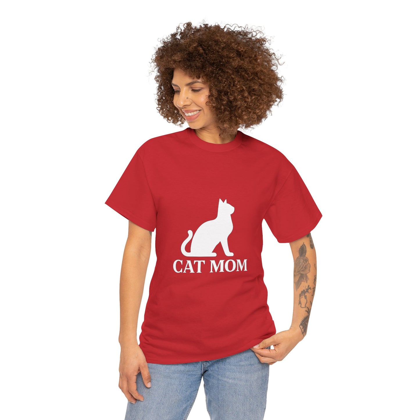 Cat Mom With Cat Heavy Duty Unisex Tee Sizes Small - 5XL (11 colors)