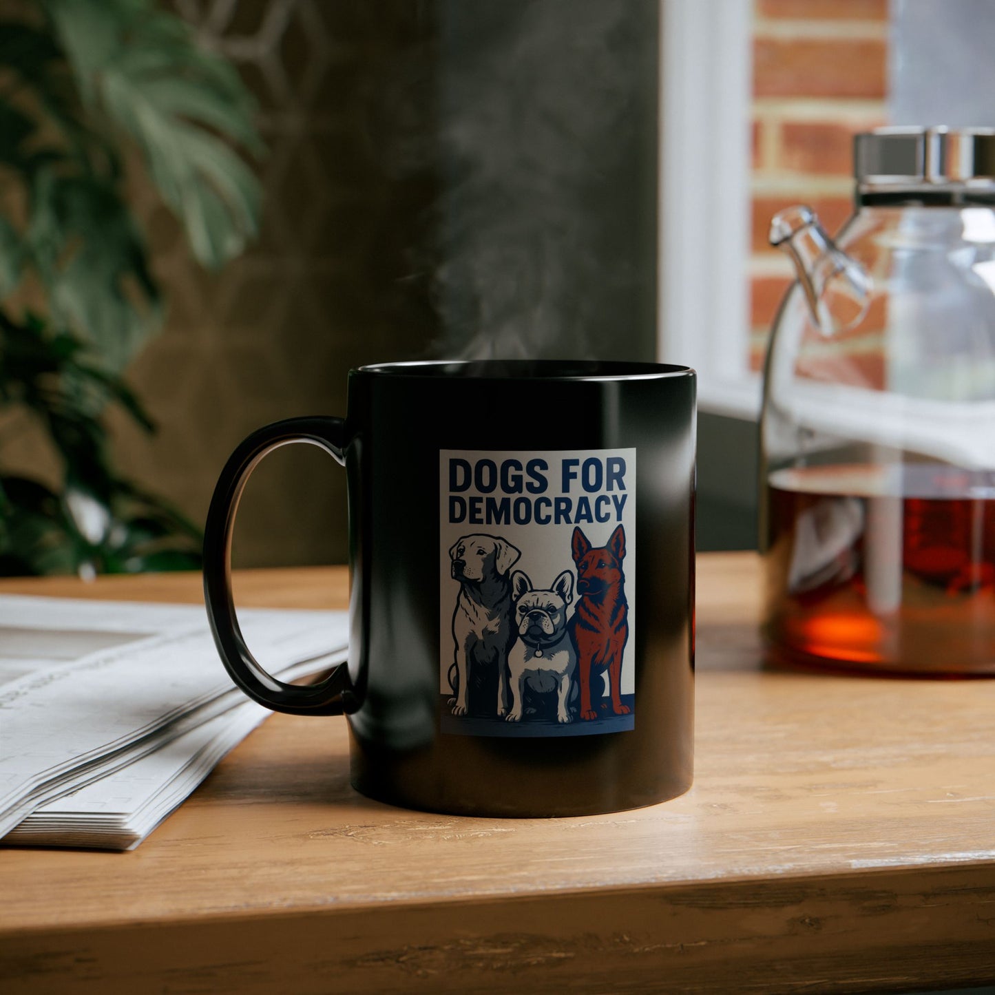 Dogs for Democracy Black Mug