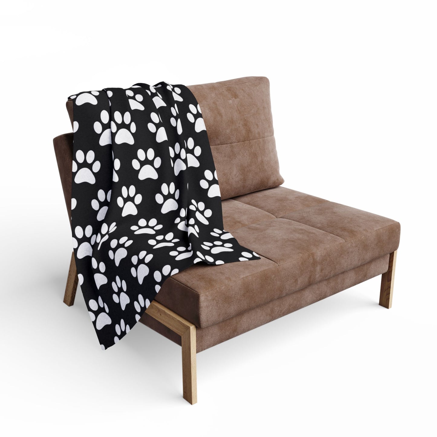 Cozy Paw Print Arctic Fleece Dog Blanket