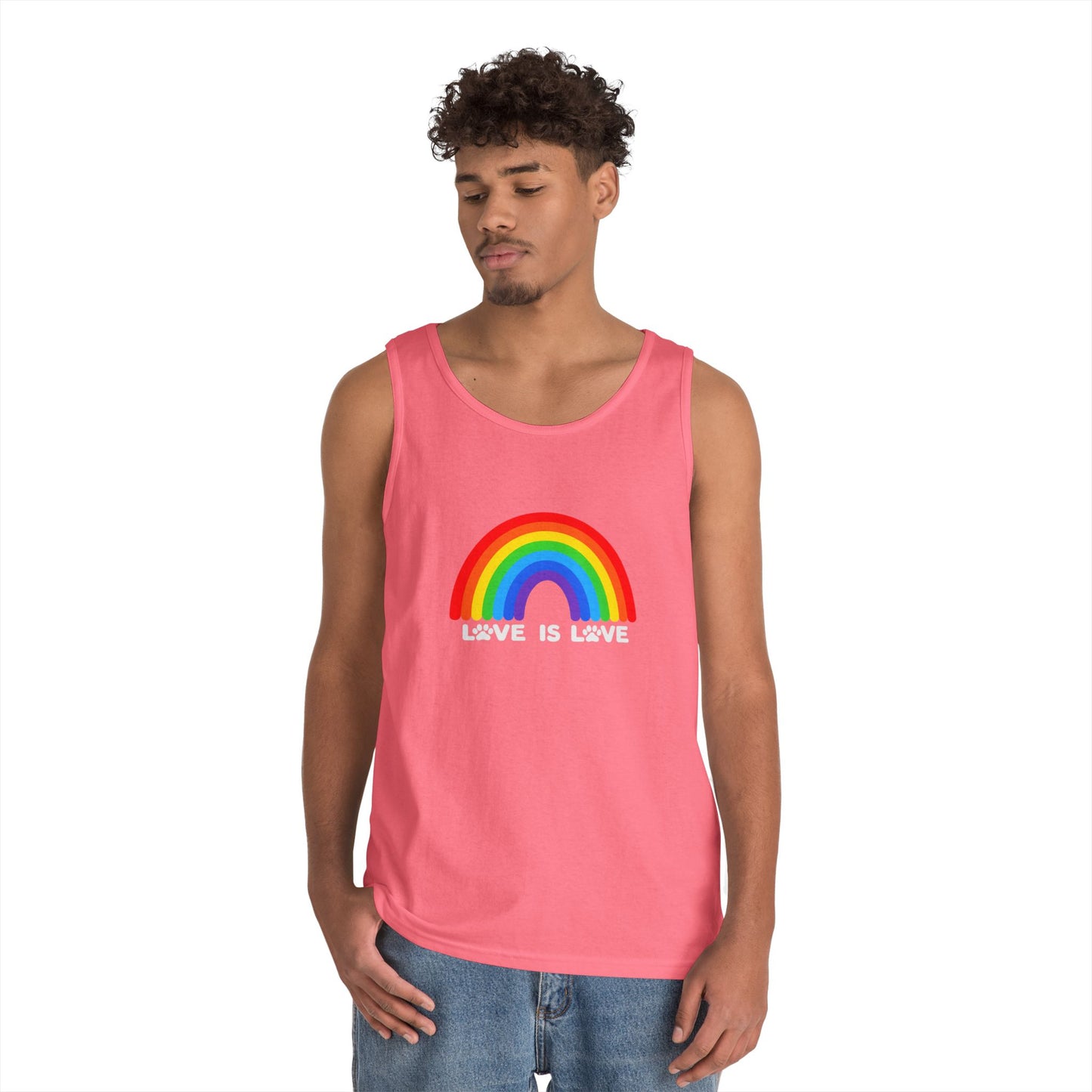 Pride Love Is Love Unisex Heavy Cotton Tank Top