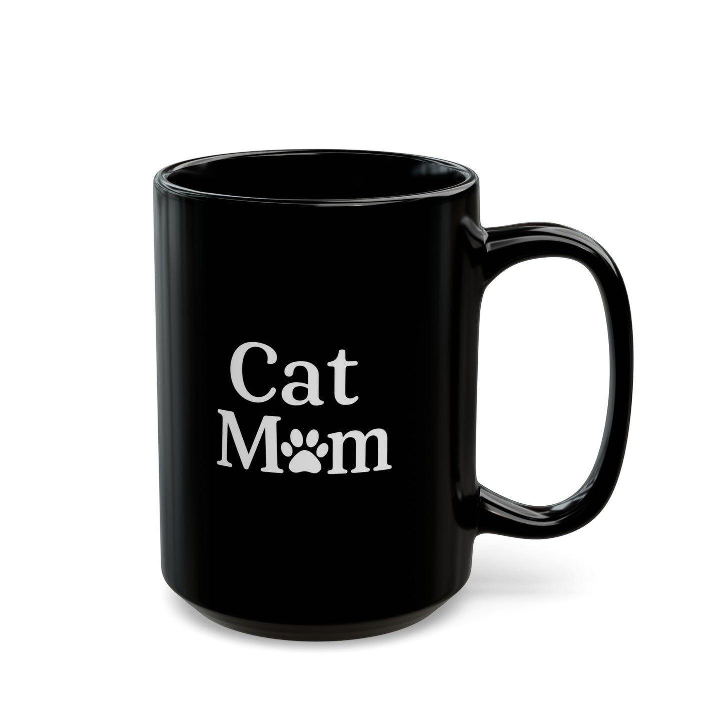 Cat Mom Black Mug