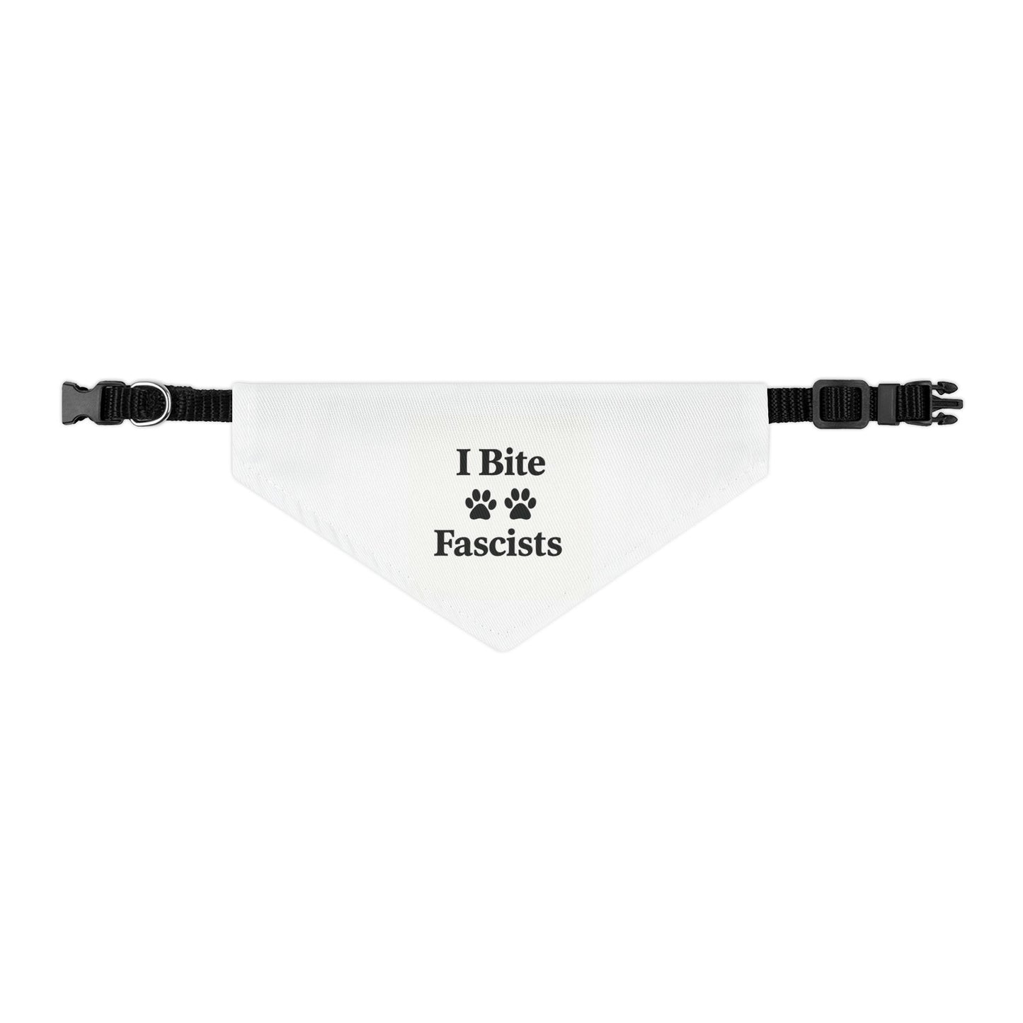 I Bite Fascists Dog Bandana and Collar