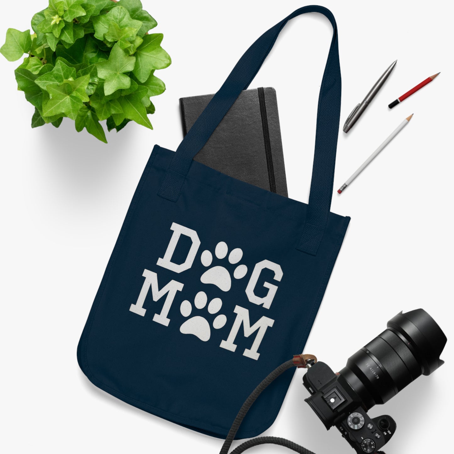 Dog Mom Organic Canvas Medium Tote Bag