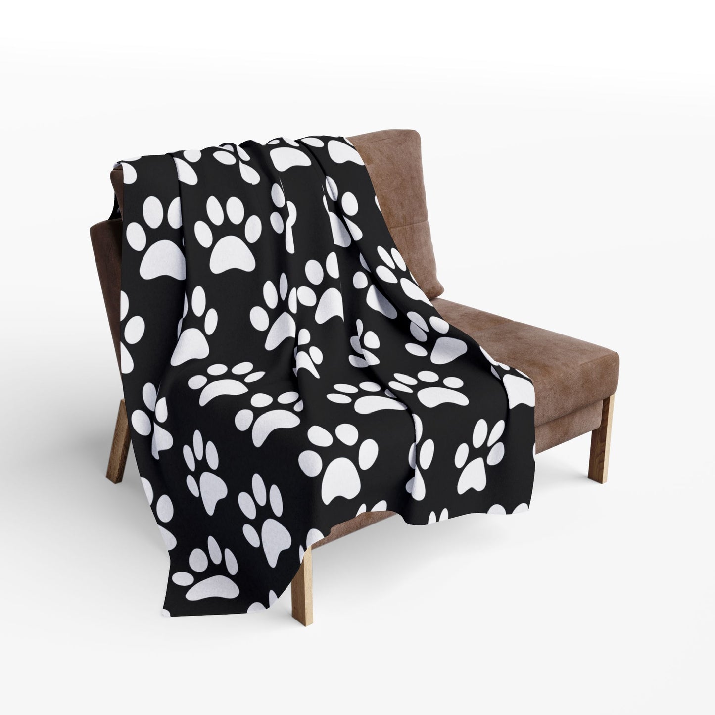 Cozy Paw Print Arctic Fleece Dog Blanket