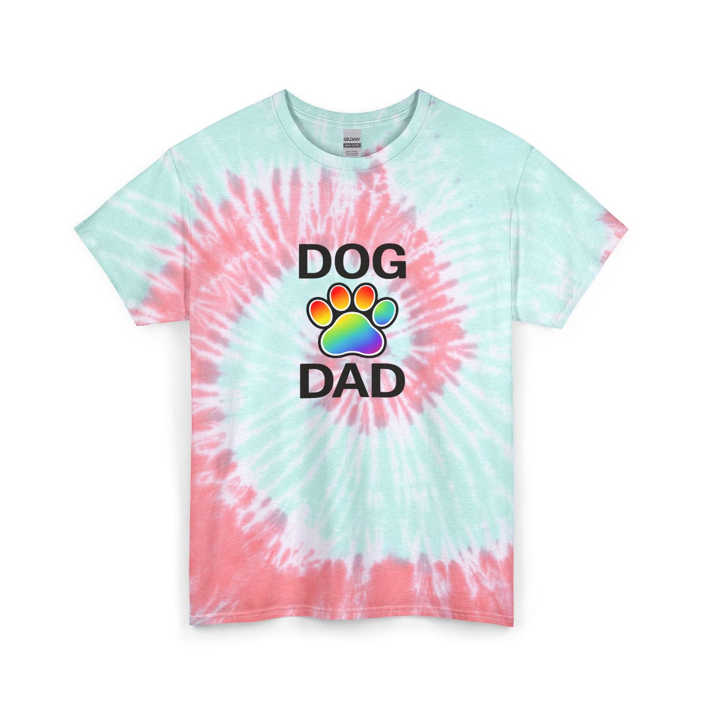 Pride Dog Dad Spiral Tie Dye Tee Unisex Cotton T-Shirt Sizes Small - 2 XL (2 colors)