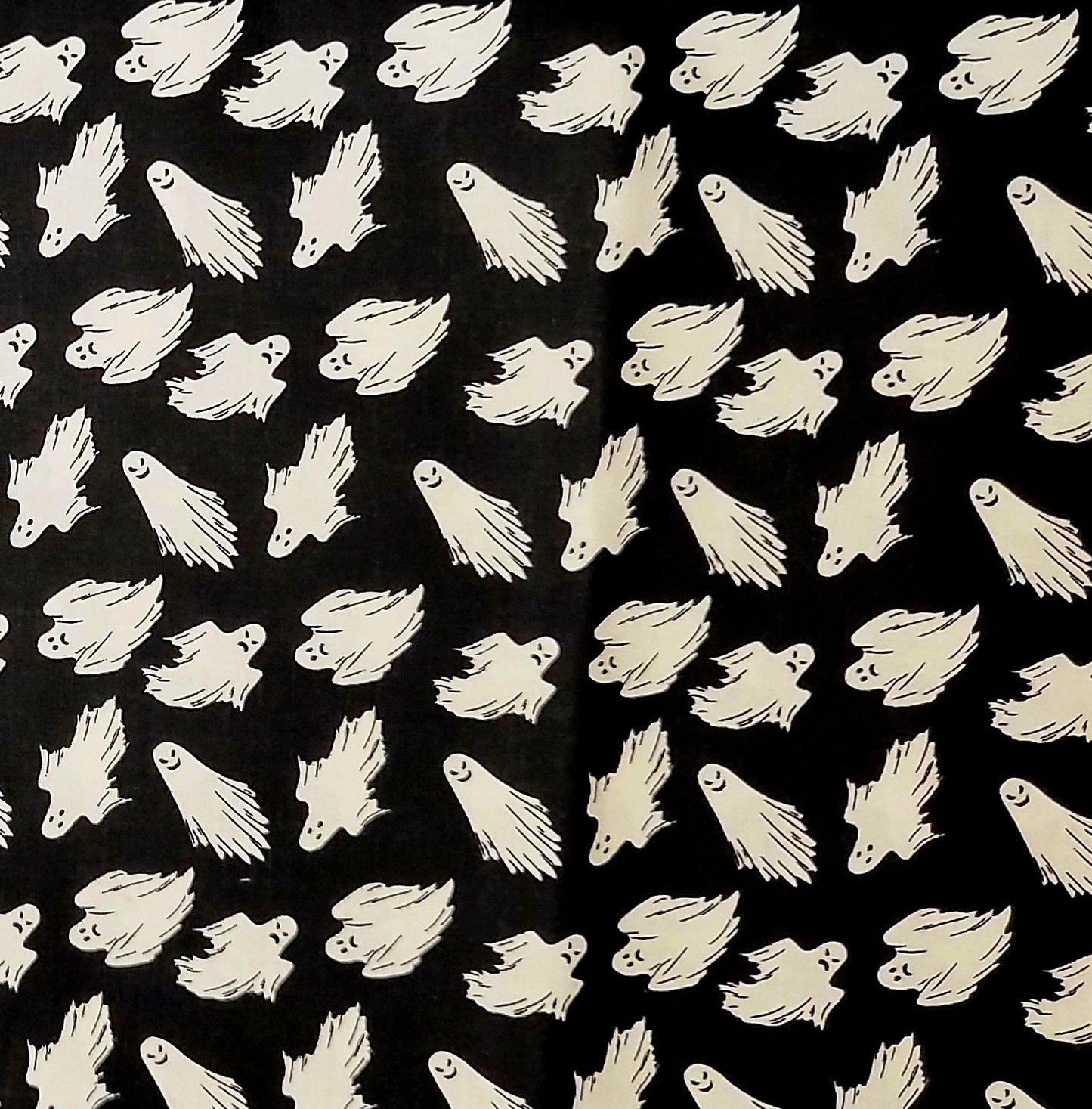 Black Glow-in-the-Dark Ghosts Cotton Bandana