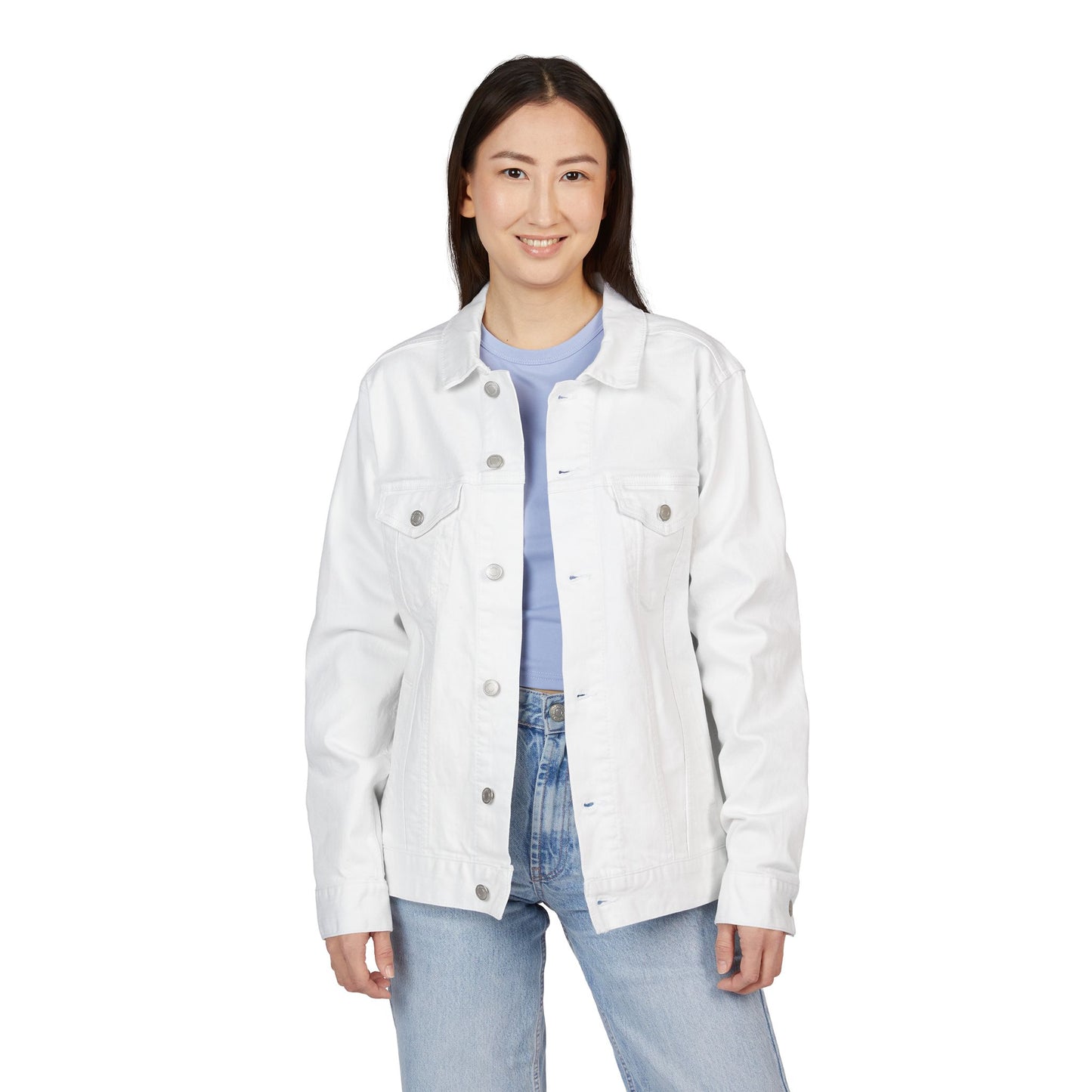 White Embroidered Dog Mom Denim Jacket Sizes Small - 2XL