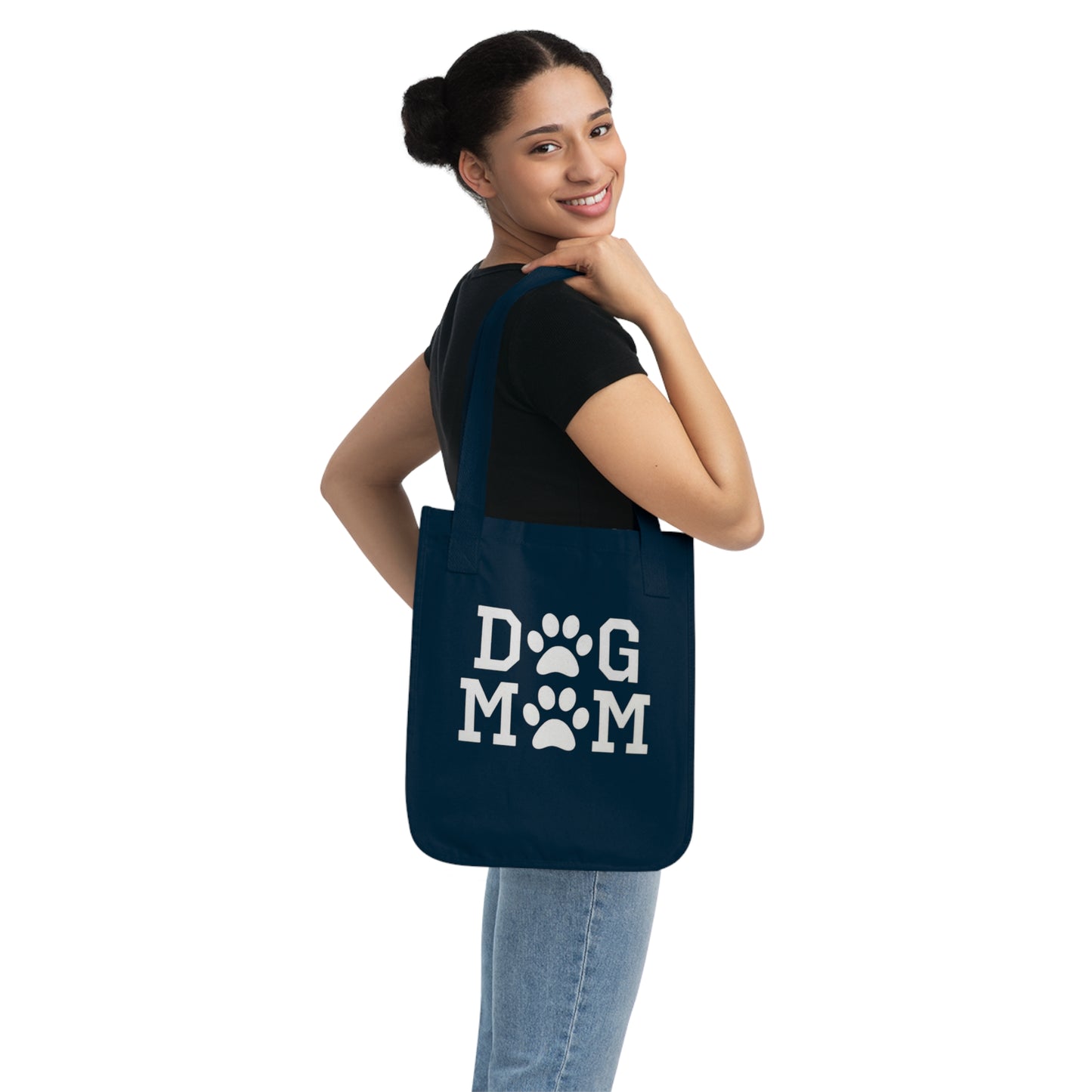 Dog Mom Organic Canvas Medium Tote Bag