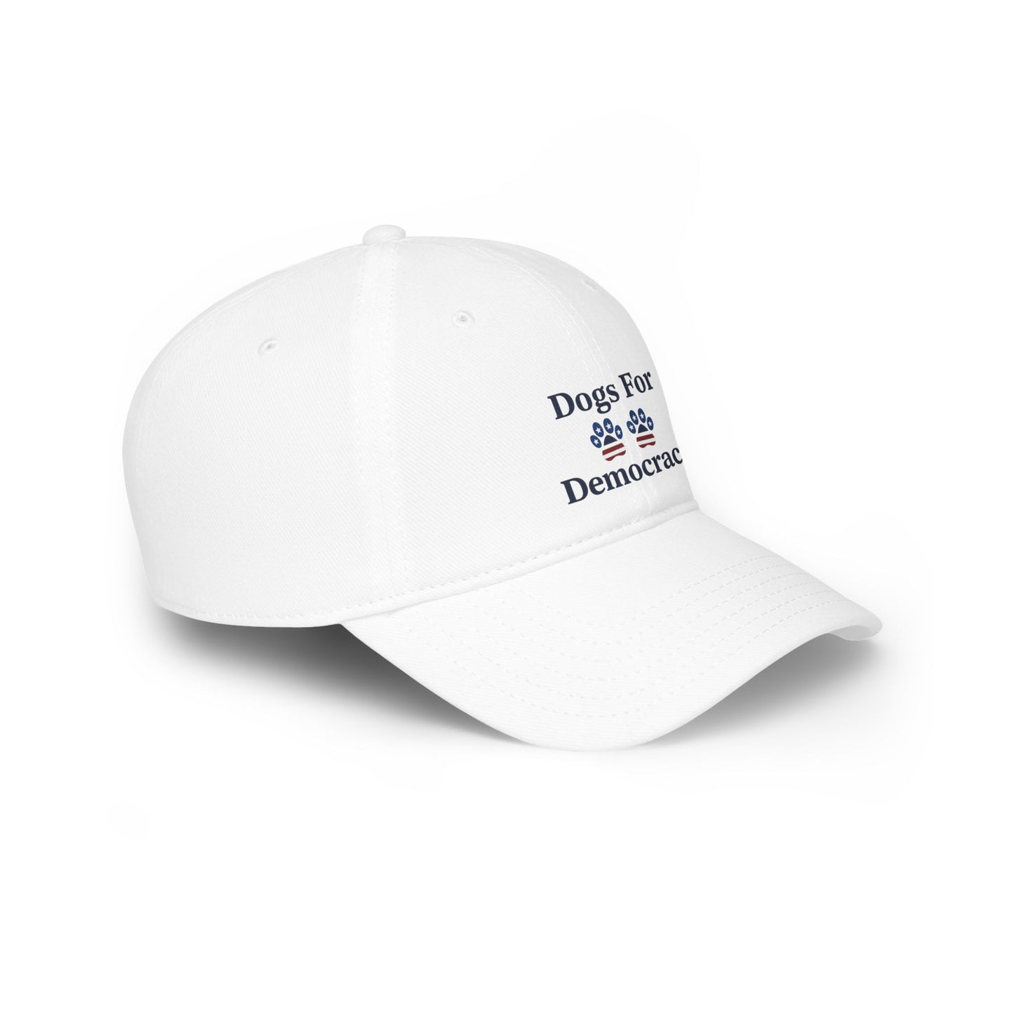 Dogs for Democracy Low Profile White Baseball Cap