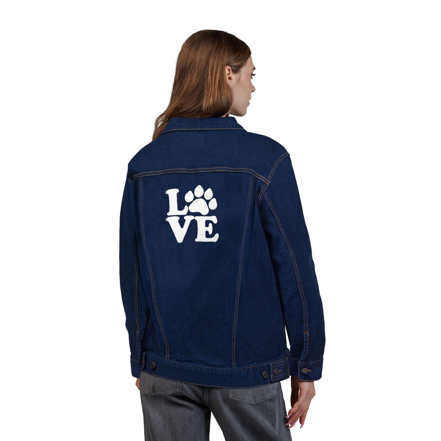Embroidered Love Paw Denim Jacket Sizes Small - 2XL (2 colors)