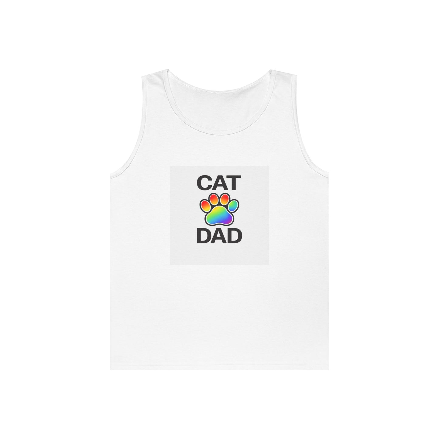 Pride Cat Dad Unisex Heavy Cotton Tank Top (9 Colors)
