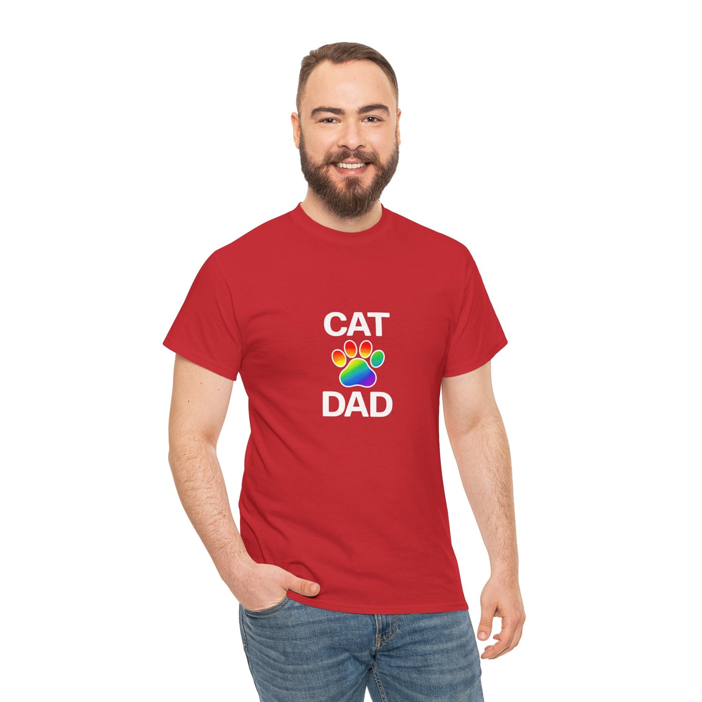 Pride Cat Dad Heavy Duty Unisex Tee Sizes Small - 5XL (11 colors)
