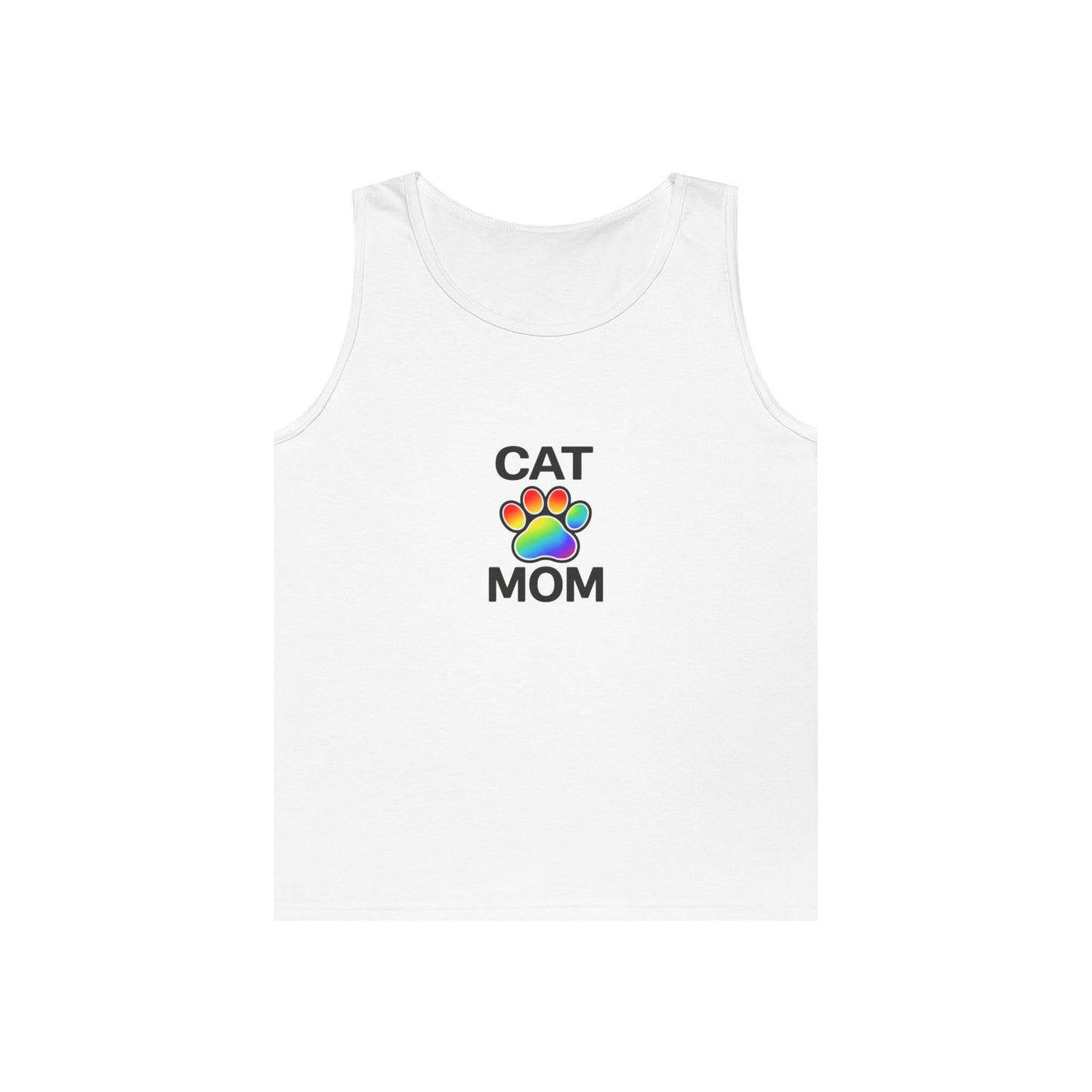 Pride Cat Mom Unisex Heavy Cotton Tank Top (8 Colors)