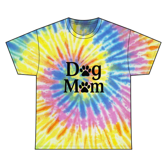 Dog Mom Spiral Tie Dye Tee Unisex Cotton T-Shirt Sizes Small - 2 XL (4 colors)