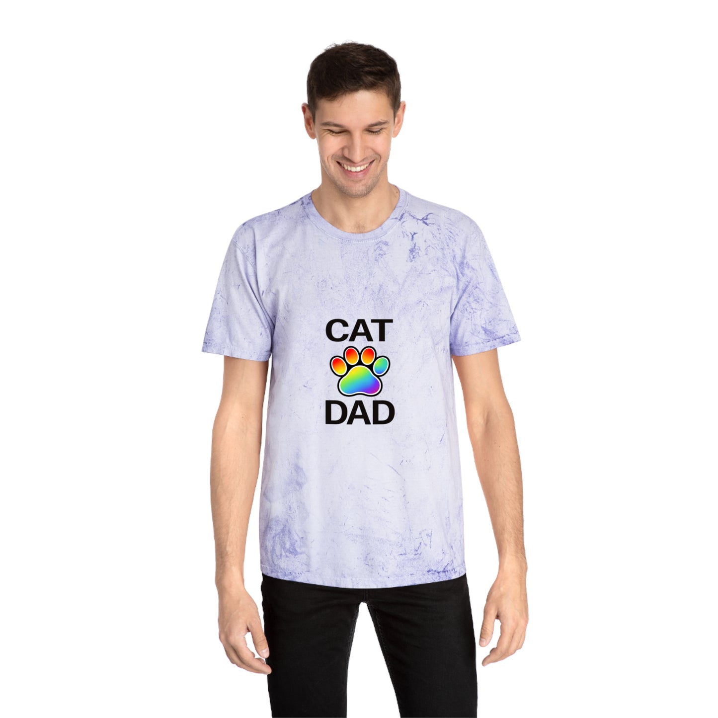 Pride Color Blast Cat Dad Tee Sizes Small - 3XL (4 Colors)