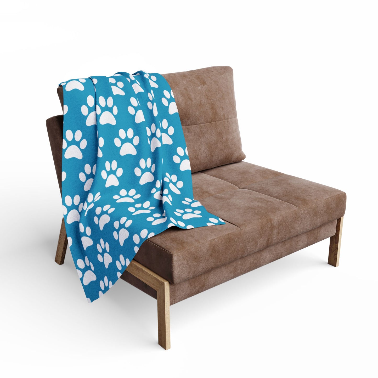 Cozy Paw Print Arctic Fleece Dog Blanket