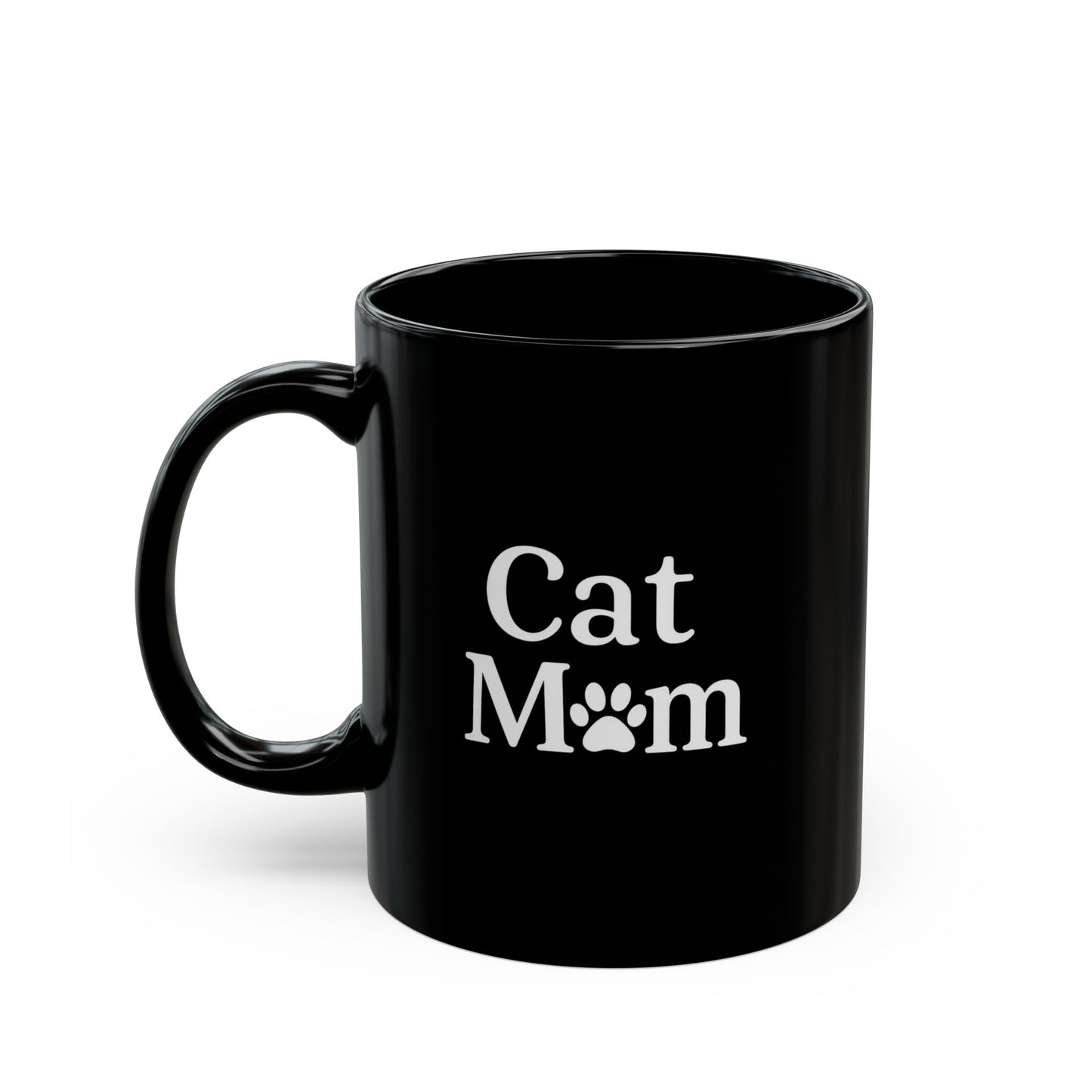 Cat Mom Black Mug