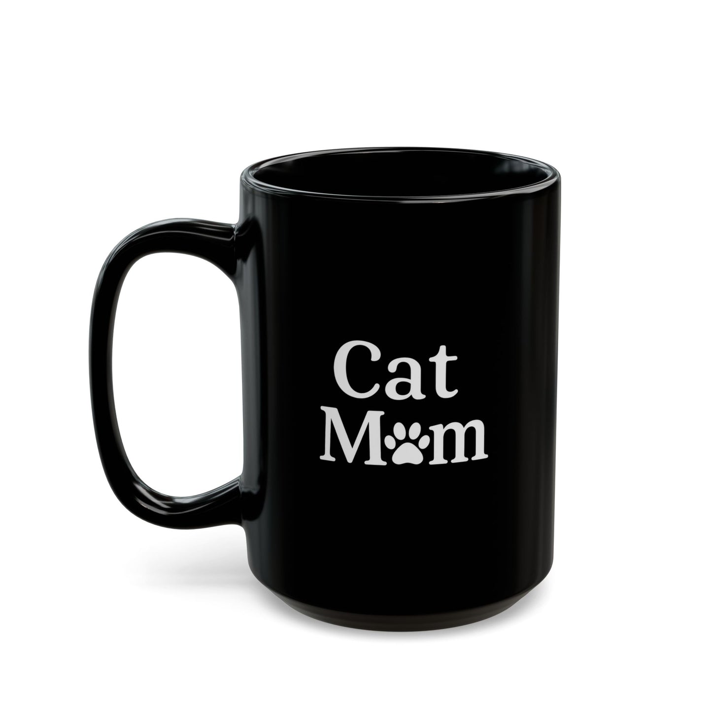Cat Mom Black Mug