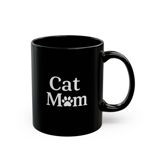 Cat Mom Black Mug