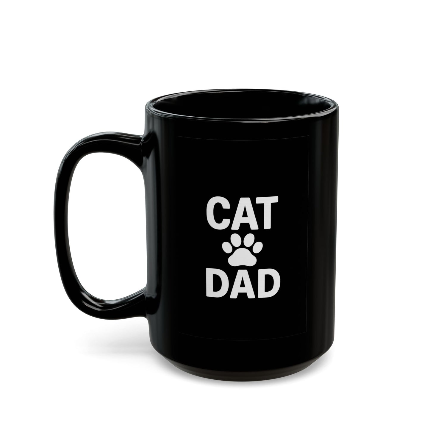 Cat Dad Black Mug
