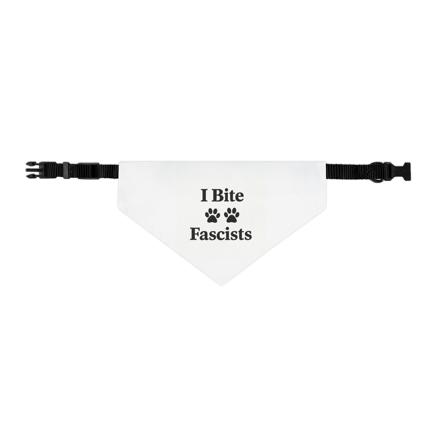I Bite Fascists Dog Bandana and Collar