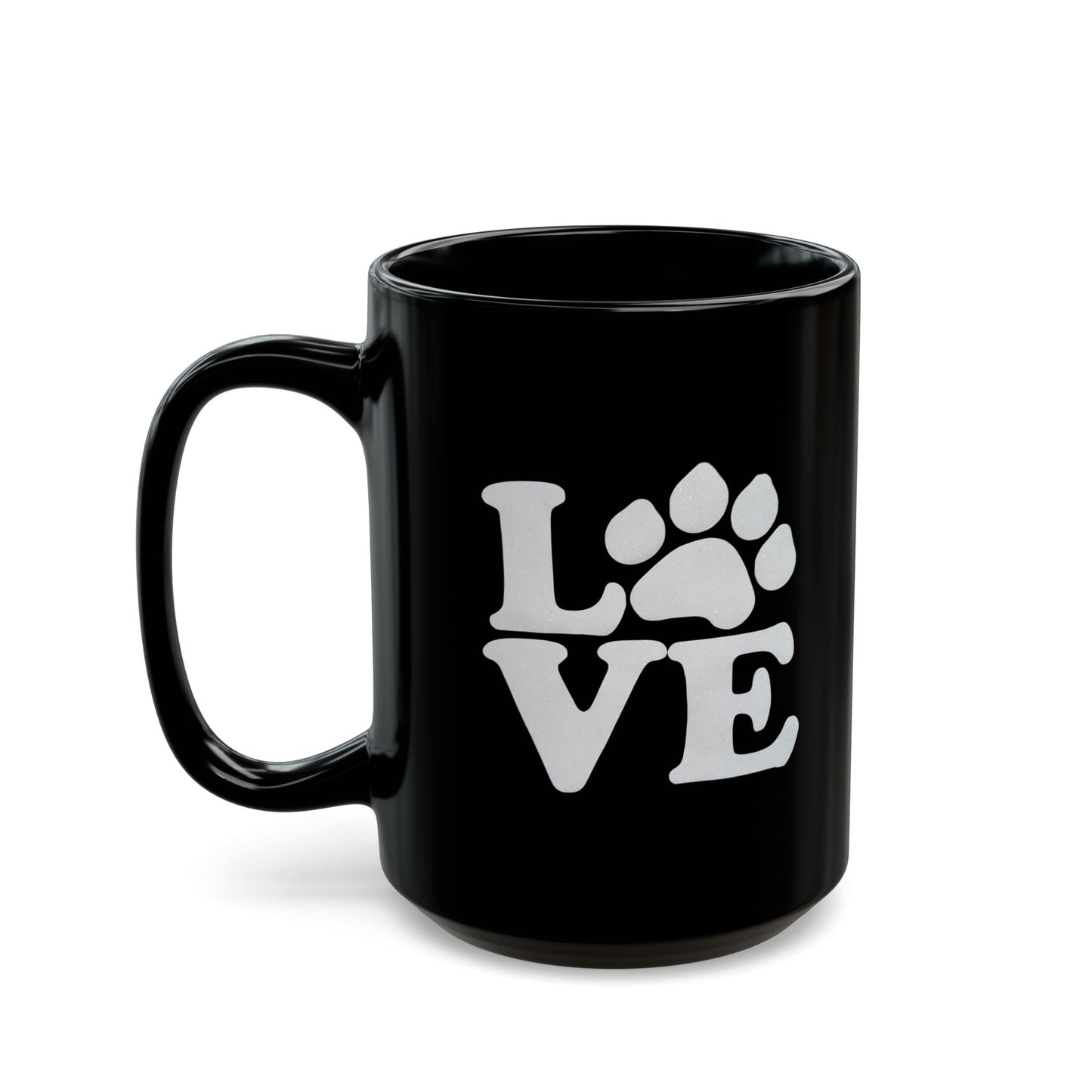 Love Paw Black Mug