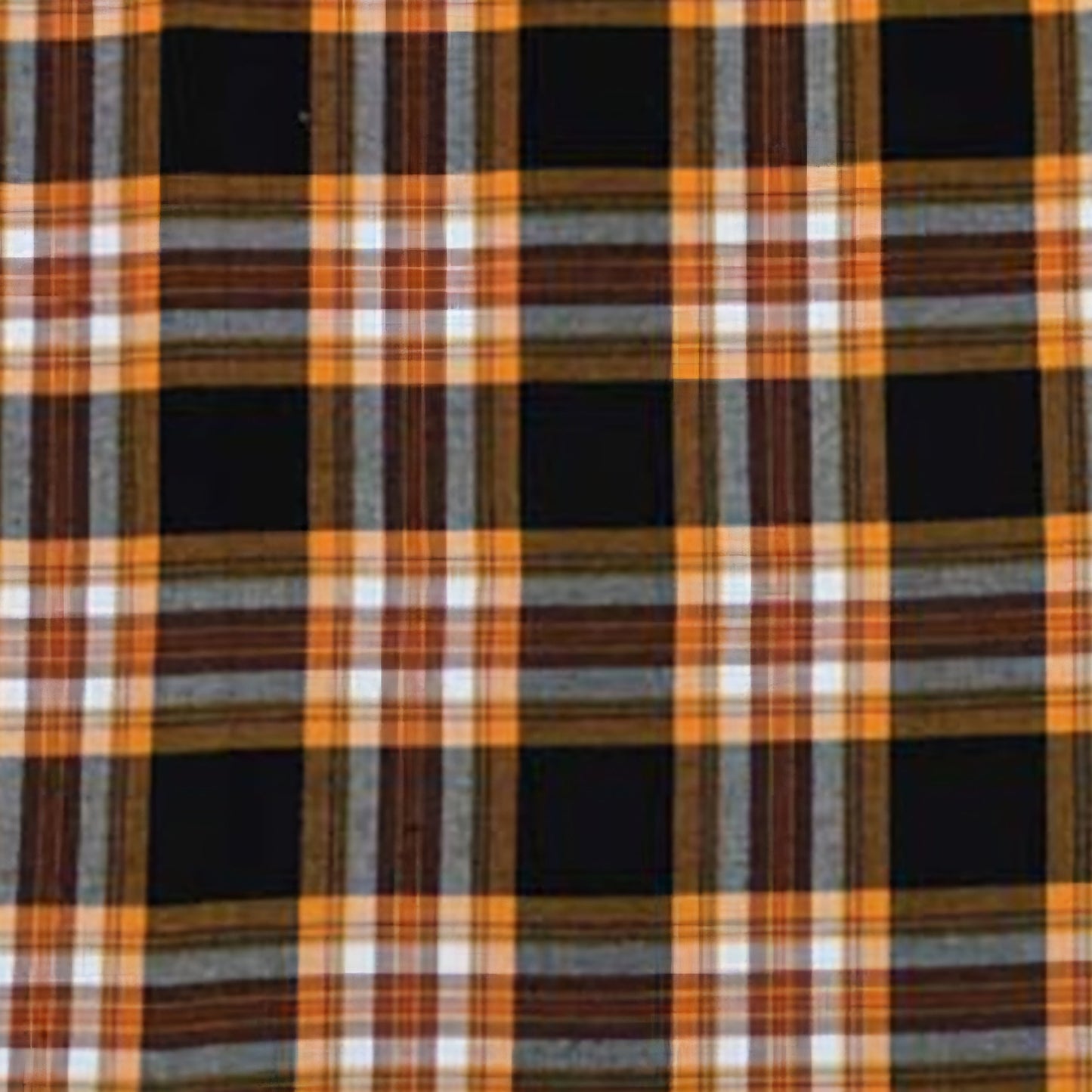 Black Dark Yellow and Brown Plaid Flannel