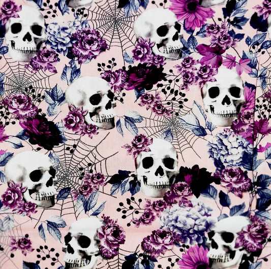 Skulls and Roses Cotton Bandana