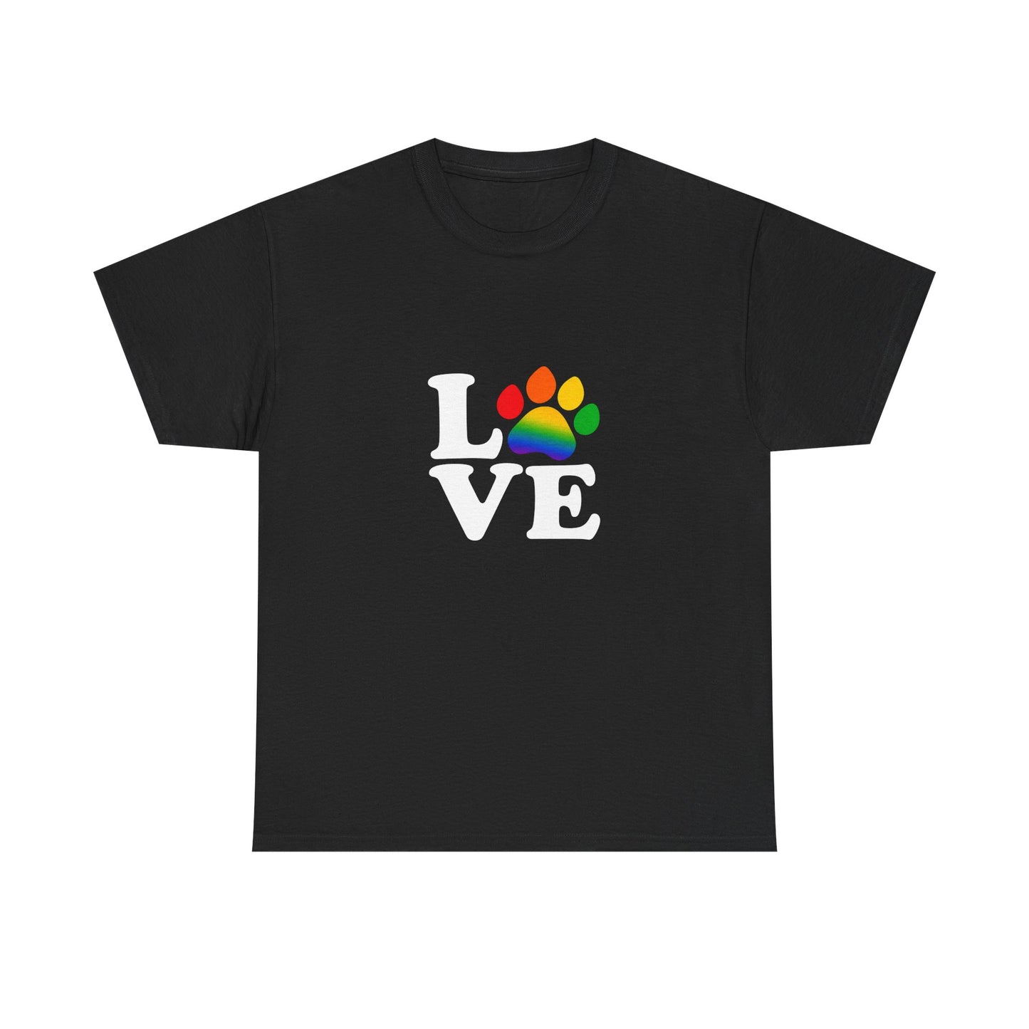 Pride Love Paw Heavy Duty Unisex Tee Sizes Small - 5XL (11 colors)