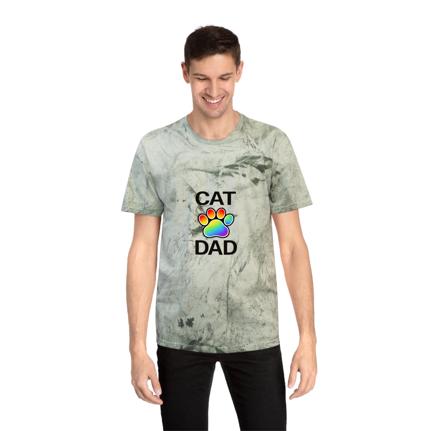 Pride Color Blast Cat Dad Tee Sizes Small - 3XL (4 Colors)
