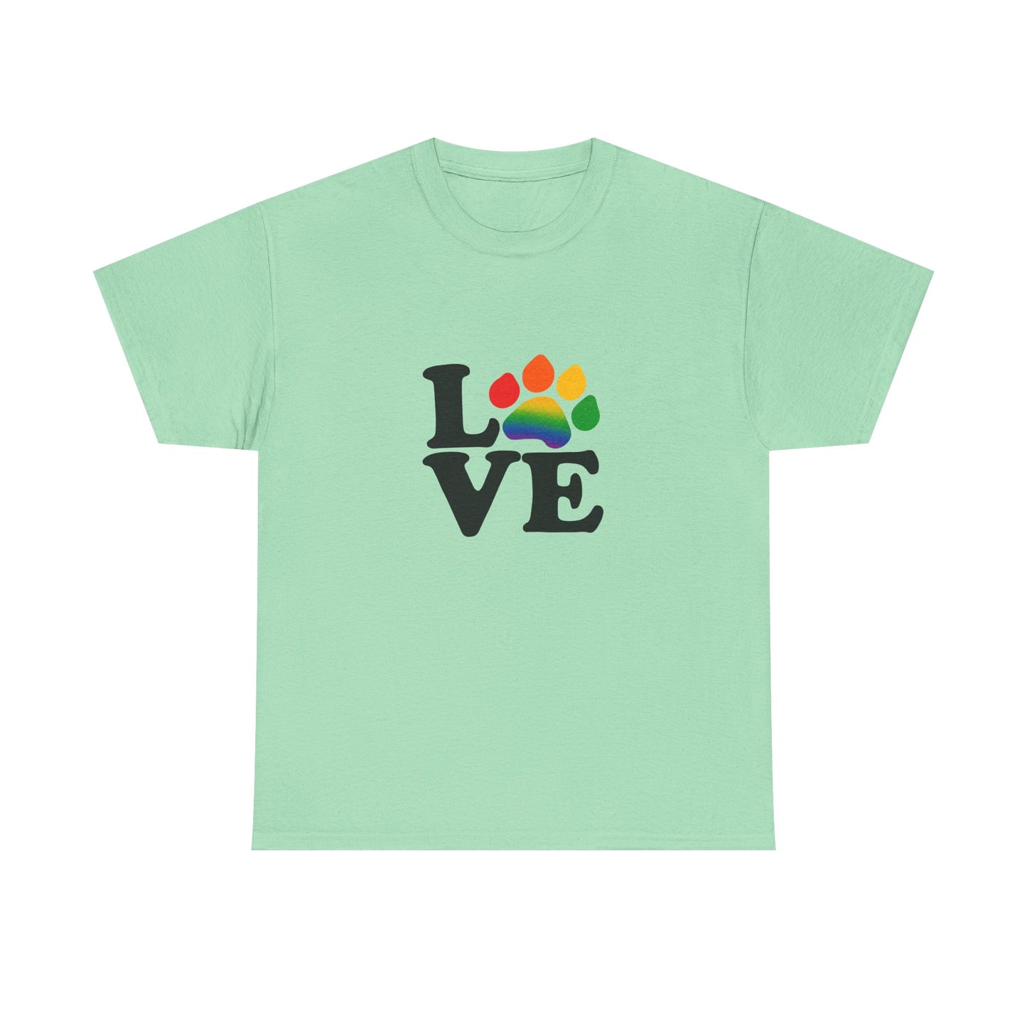 Pride Love Paw Heavy Duty Unisex Tee Sizes Small - 5XL (5 colors)