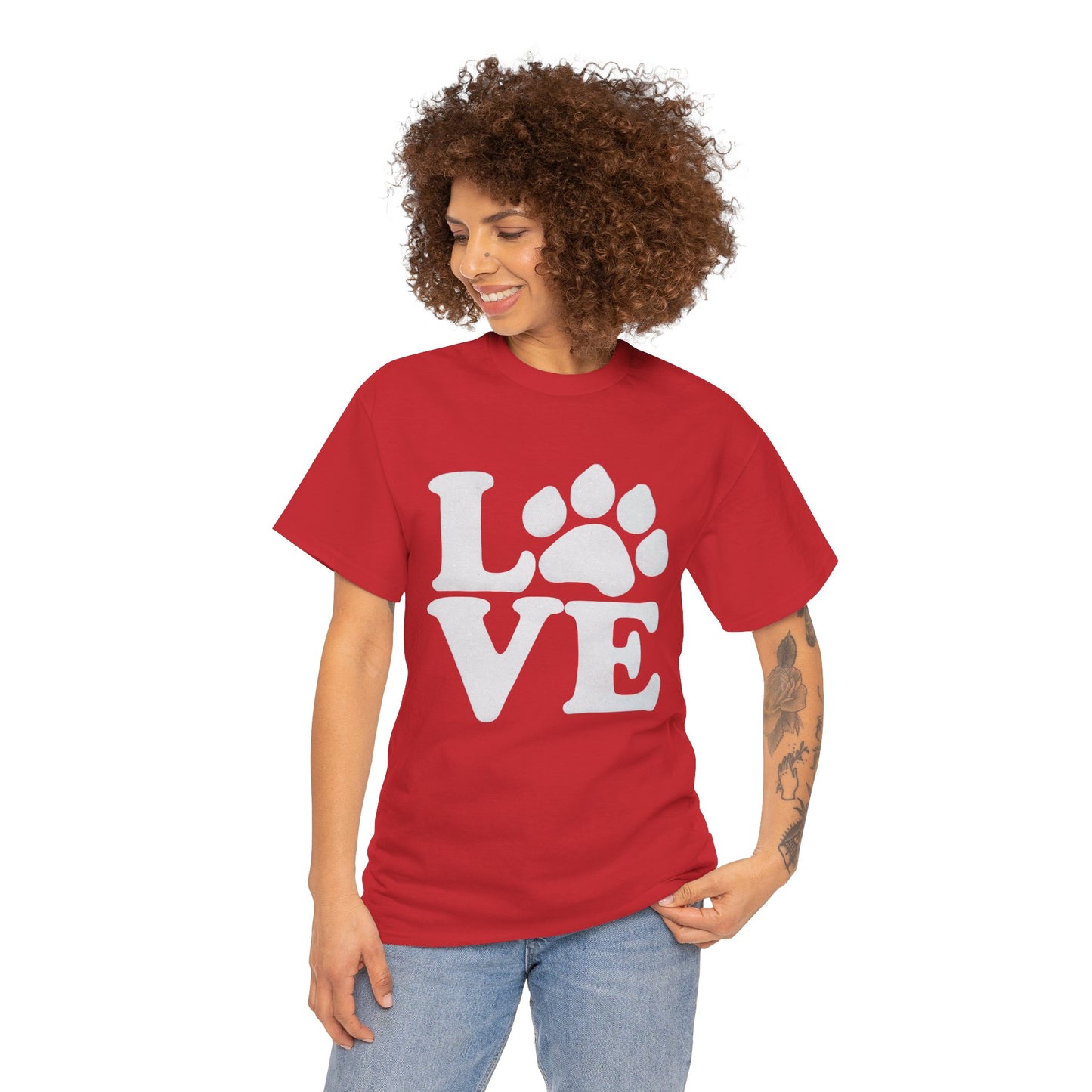 Love Paw Heavy Duty Unisex Tee Sizes Small - 5XL (11 colors)