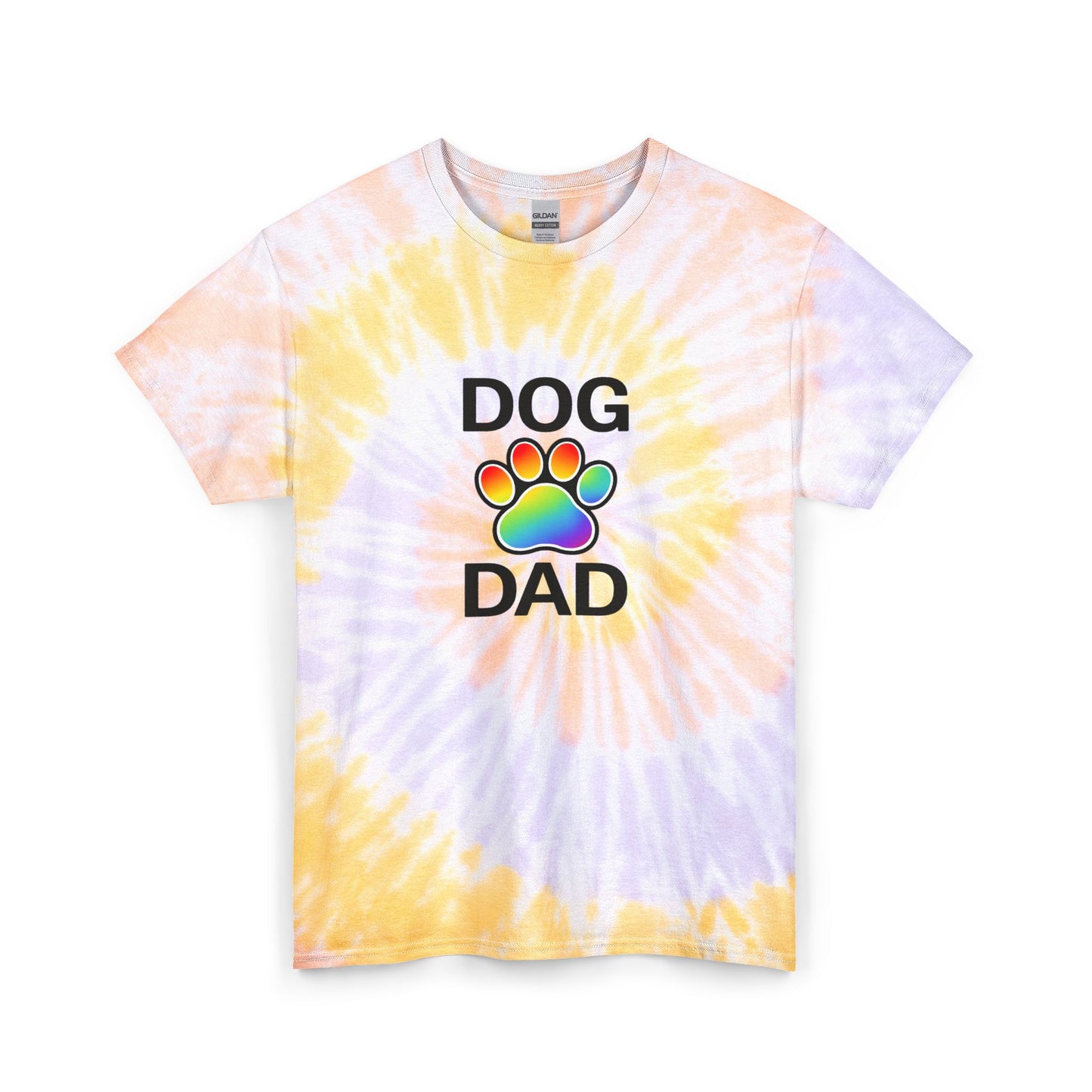 Pride Dog Dad Spiral Tie Dye Tee Unisex Cotton T-Shirt Sizes Small - 2 XL (2 colors)