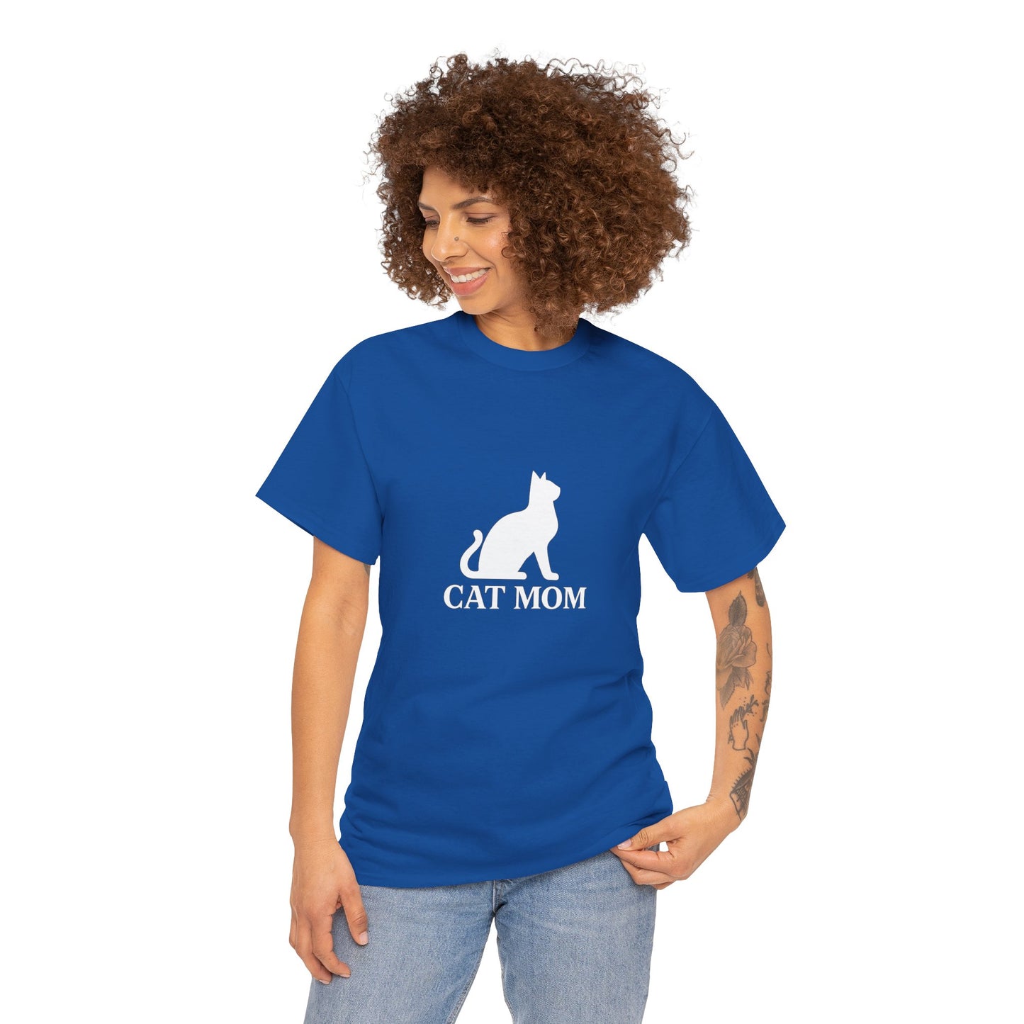 Cat Mom With Cat Heavy Duty Unisex Tee Sizes Small - 5XL (11 colors)