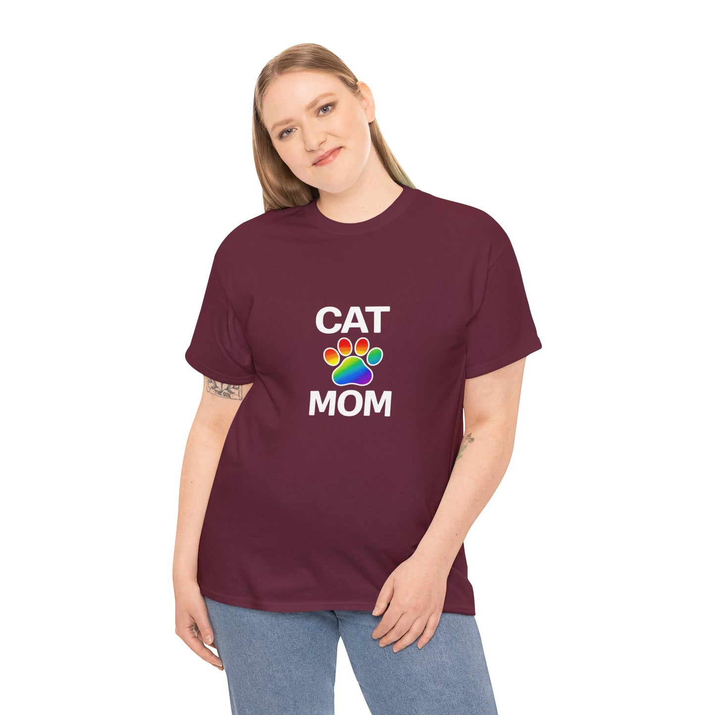 Pride Cat Mom Heavy Duty Unisex Tee Sizes Small - 5XL (11 colors)