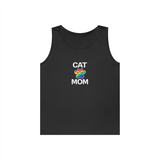 Pride Cat Mom Unisex Heavy Cotton Tank Top