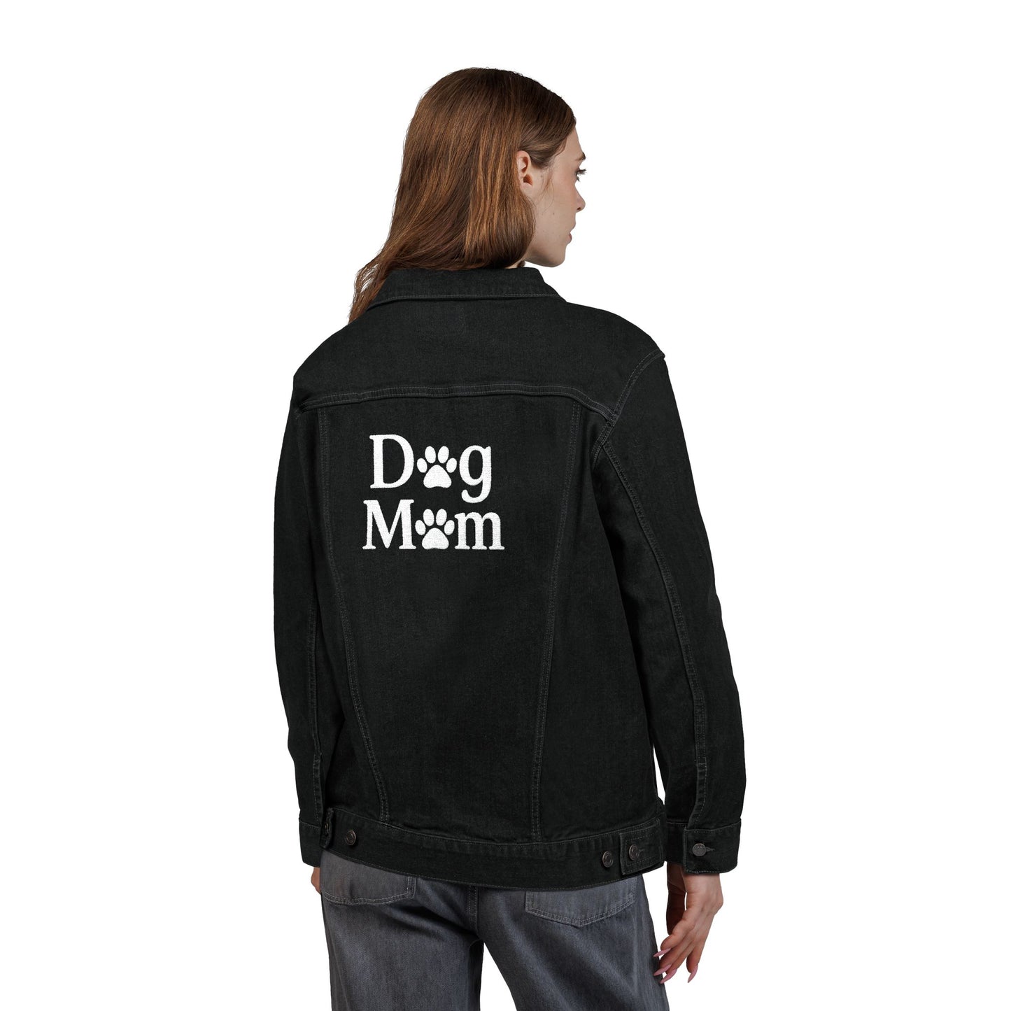 Embroidered Dog Mom Denim Jacket Sizes Small - 2XL (2 colors)