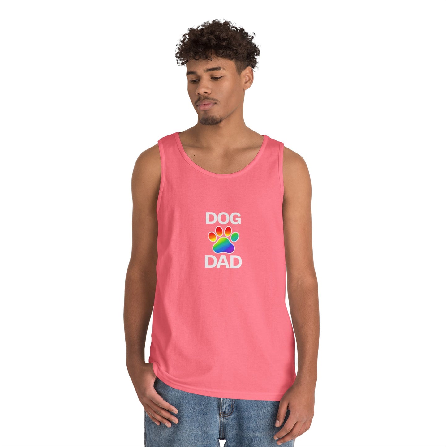 Pride Dog Dad Unisex Heavy Cotton Tank Top (9 Colors)