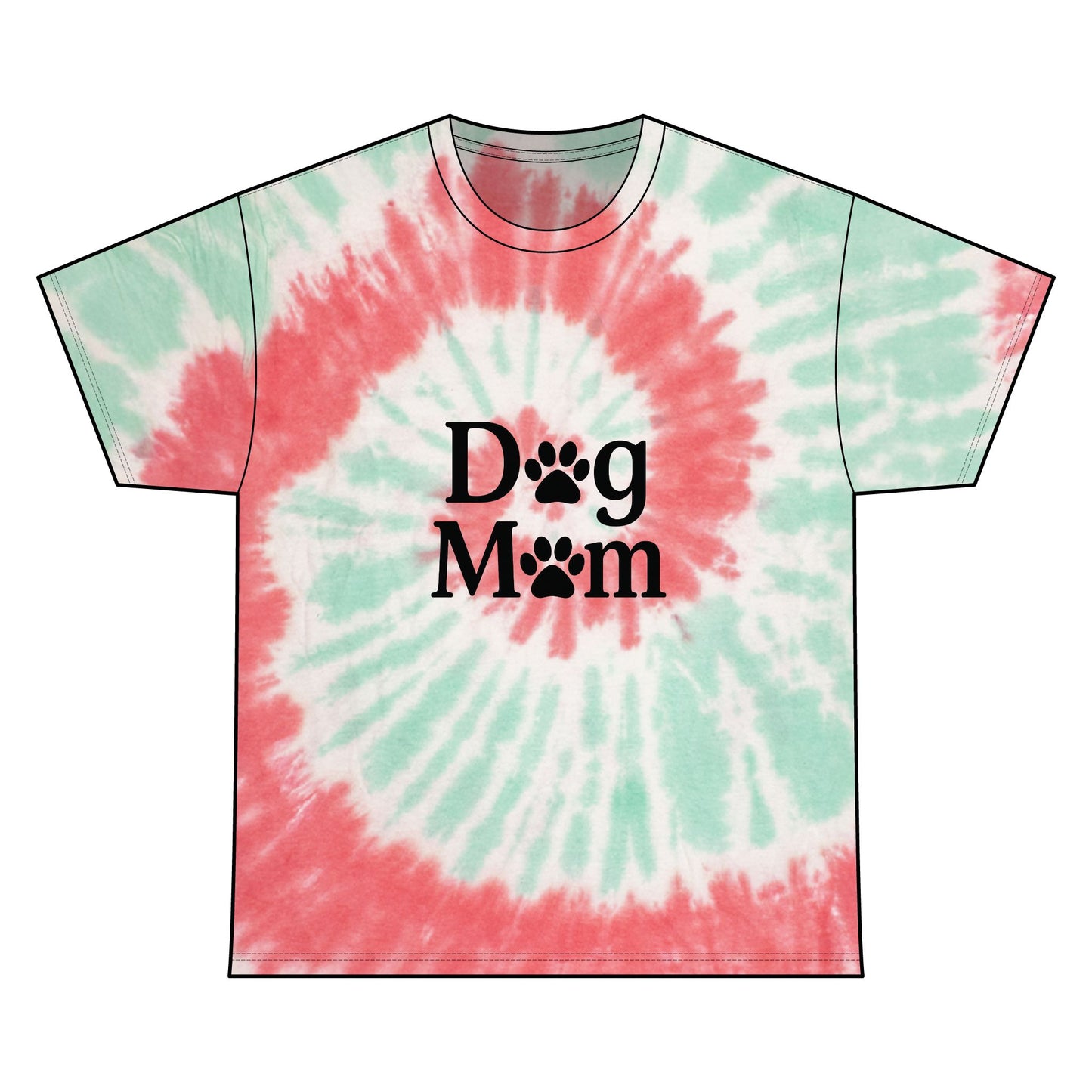 Dog Mom Spiral Tie Dye Tee Unisex Cotton T-Shirt Sizes Small - 2 XL (4 colors)