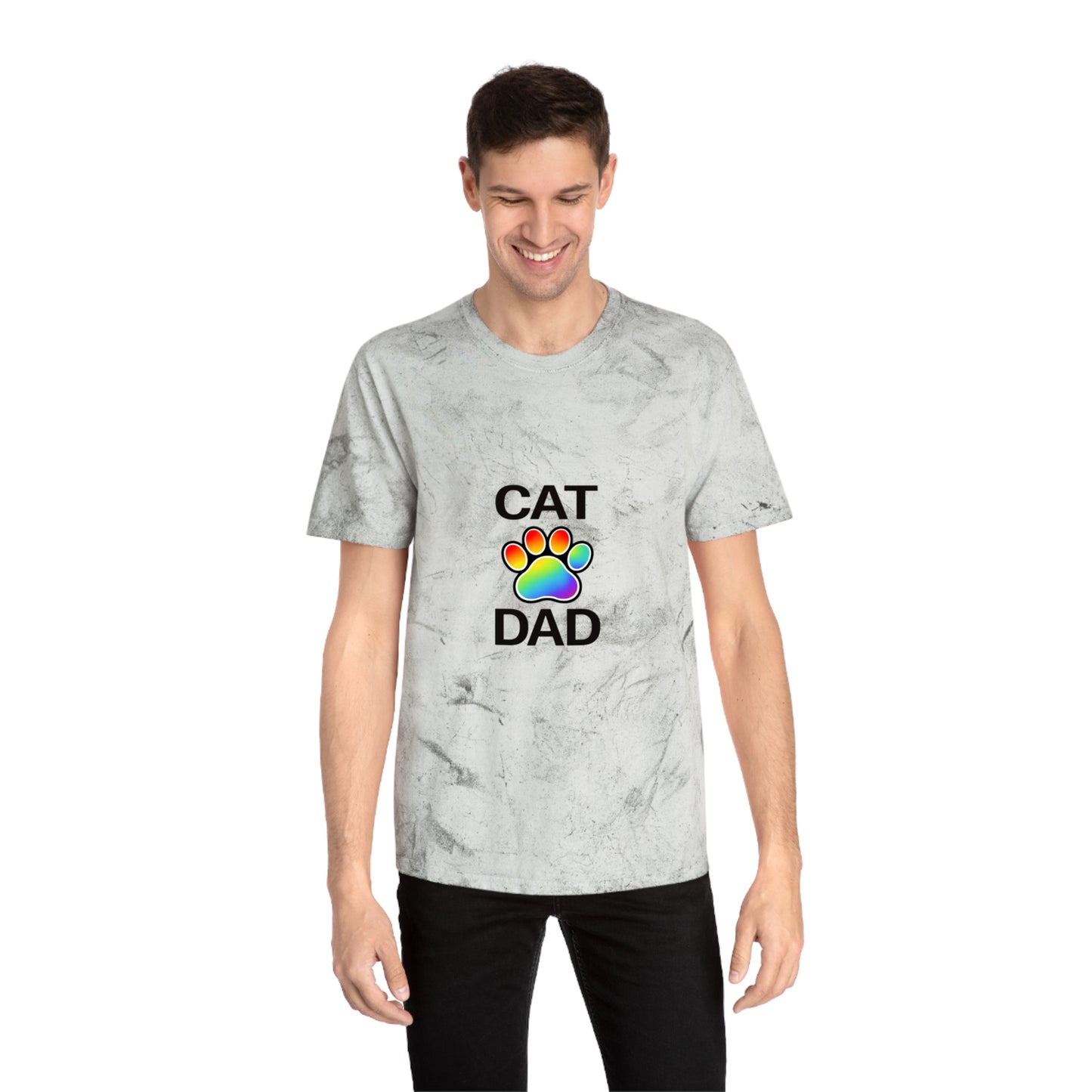 Pride Color Blast Cat Dad Tee Sizes Small - 3XL (4 Colors)