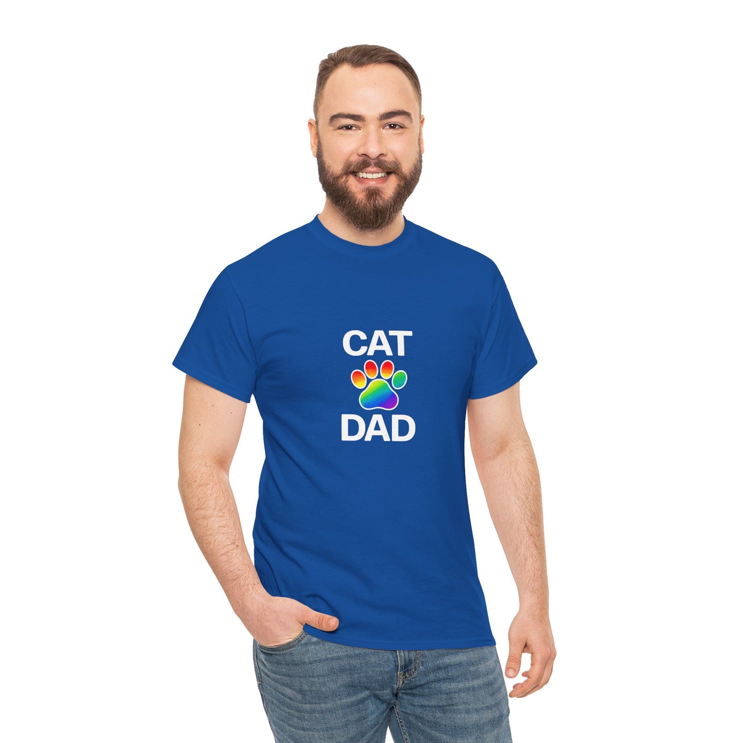 Pride Cat Dad Heavy Duty Unisex Tee Sizes Small - 5XL (11 colors)