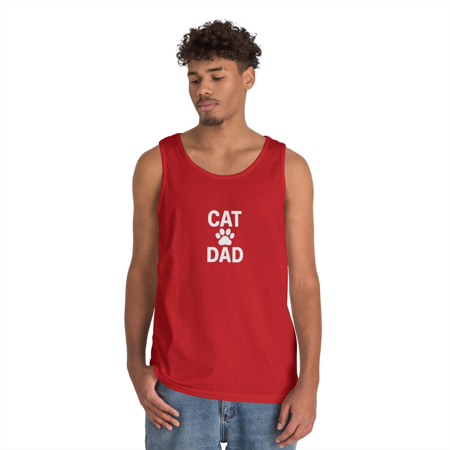 Cat Dad Unisex Heavy Cotton Tank Top