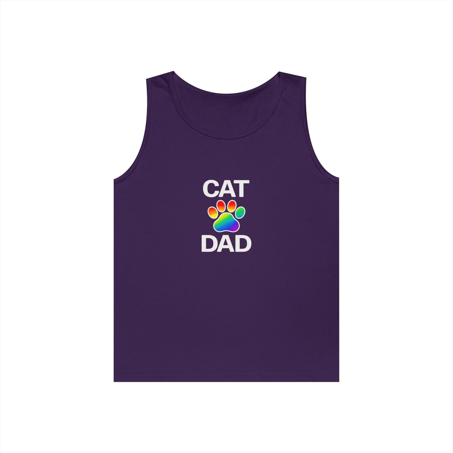 Pride Cat Dad Unisex Heavy Cotton Tank Top (9 Colors)