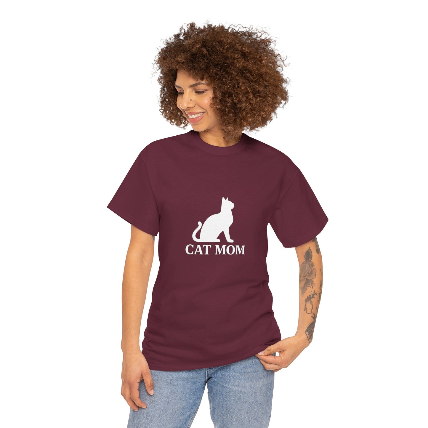 Cat Mom With Cat Heavy Duty Unisex Tee Sizes Small - 5XL (11 colors)